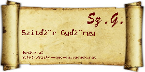 Szitár György névjegykártya