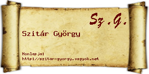 Szitár György névjegykártya