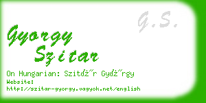 gyorgy szitar business card